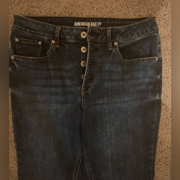AMERICAN RAG Button Fly High Rise Kick Flare Jeans Size 9 - Picture 2 of 6